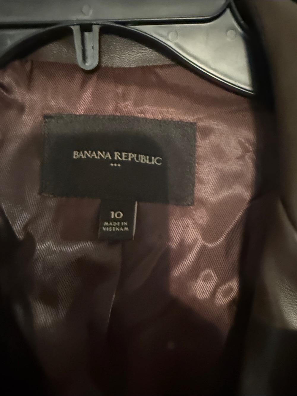 Banana Republic Dark Brown Leather Single-Button Blazer - Picture 2 of 13